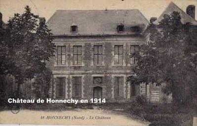 CHATEAU DE HONNECHY EN 1914